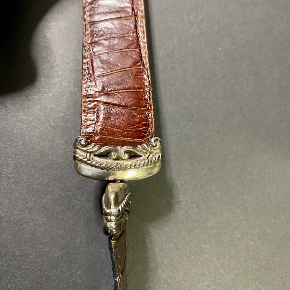 Brighton Black and Brown Belt with Silver Buckle - Picture 6 of 9